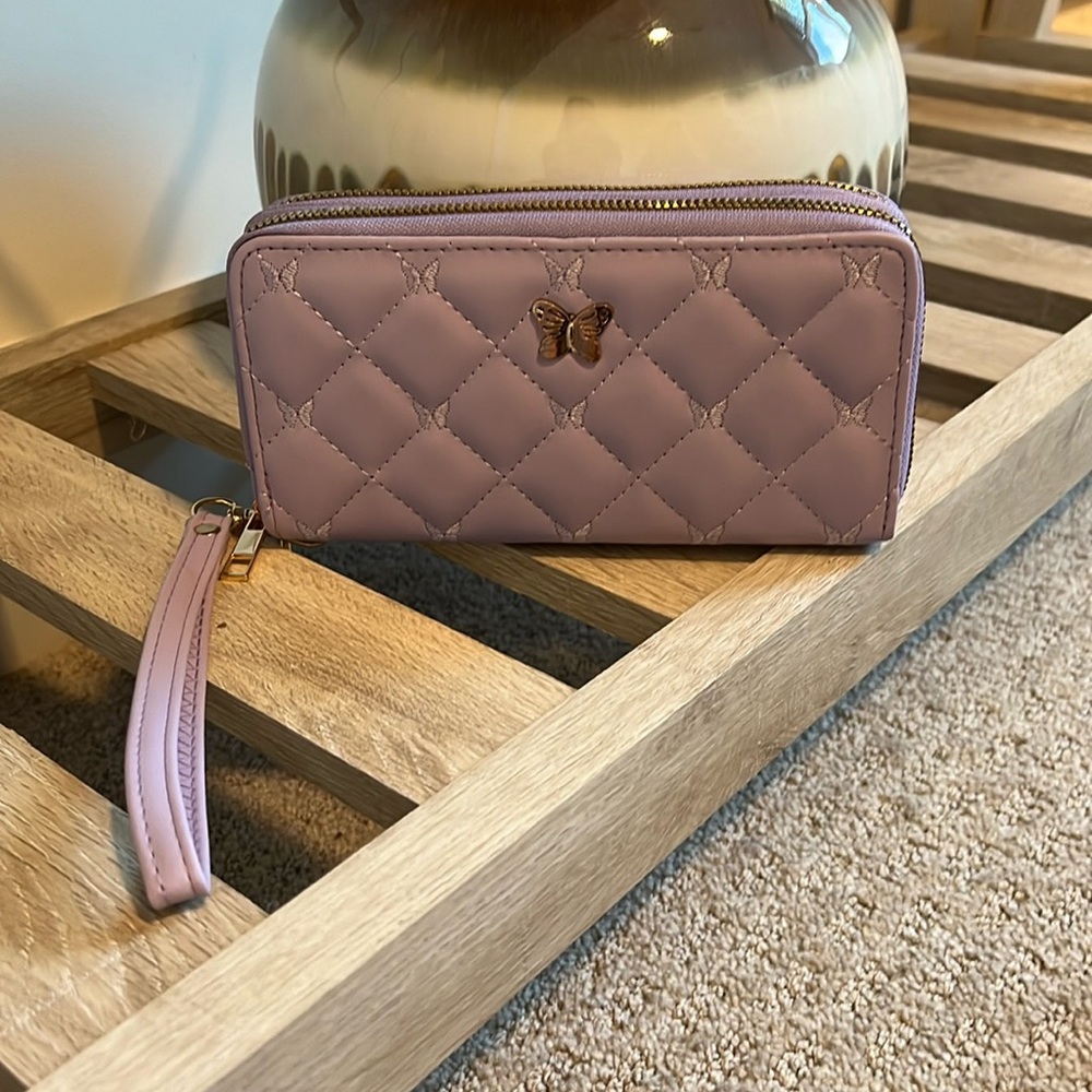 NWOT  puffy purple butterfly wallet